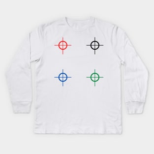 red black blue green target design Kids Long Sleeve T-Shirt